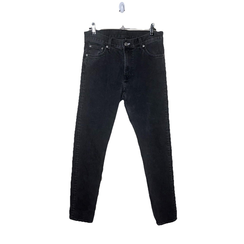 Weekday Sunday Slim Fit Jeans Men's Size 28 X 32 Turned Black Stretch Denim